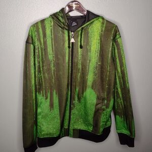 Upper Playground Mens Zip-Up Hoodie Sweatshirt Jacket Medium Tree Outdoor A17